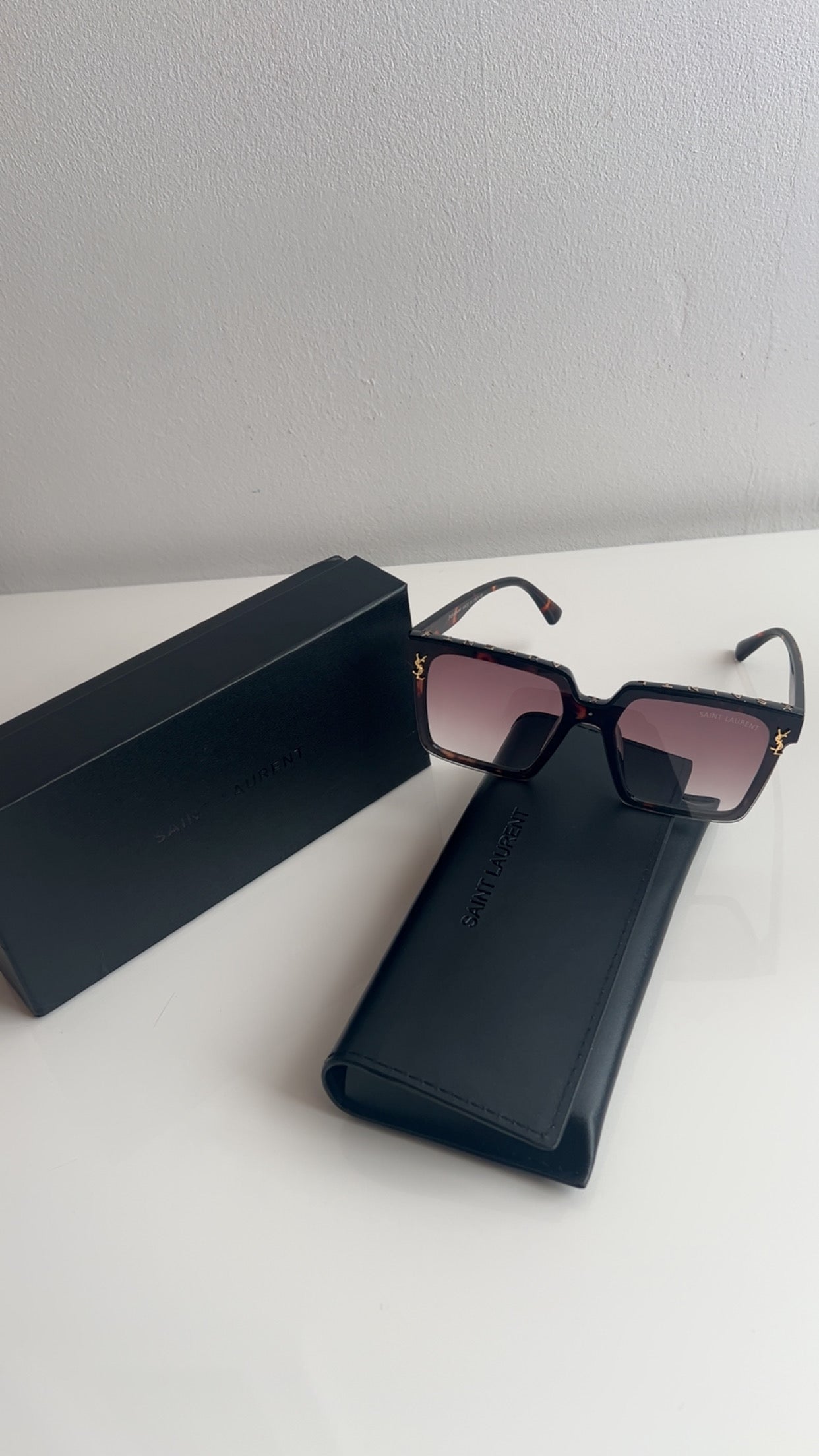 SAINT LAURENT Zonnebril - Bruine Luipaardprint